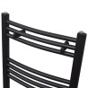 Sèche-serviettes eau chaude à rails incurvés noir 500 x 1160 mm 