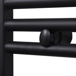 Sèche-serviettes eau chaude à rails incurvés noir 500 x 1160 mm 