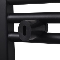 Sèche-serviettes eau chaude à rails incurvés noir 500 x 1160 mm 