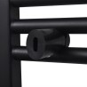 Sèche-serviettes eau chaude à rails incurvés noir 500 x 1160 mm 