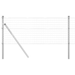 Clôture avec poteaux Gris 0.4 x 25 m 