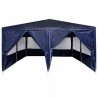 Tente de fête avec 8 parois latérales bleues 4x4 m PE 