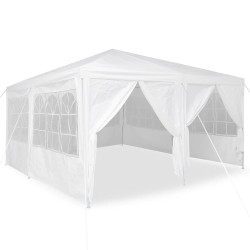 Tente de fête avec 8 cloisons blanches, 4x4 m en PE 