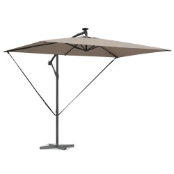 Parasol banane à mât déporté Taupe 294 x 200 x 254 cm 