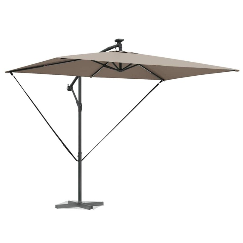 Parasol banane à mât déporté Taupe 294 x 200 x 254 cm 