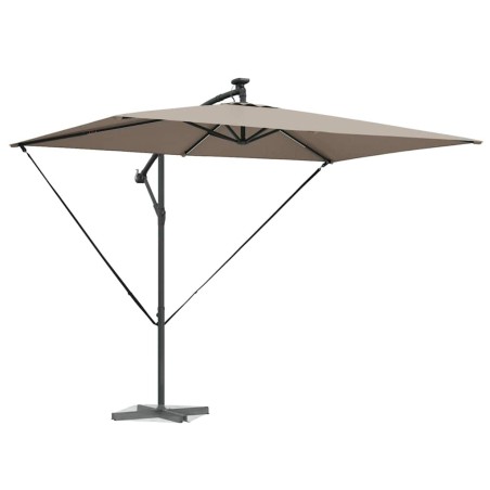 Parasol banane à mât déporté Taupe 294 x 200 x 254 cm 