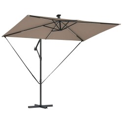 Parasol banane à mât déporté Taupe 294 x 200 x 254 cm 