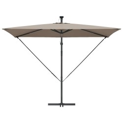 Parasol banane à mât déporté Taupe 294 x 200 x 254 cm 