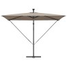 Parasol banane à mât déporté Taupe 294 x 200 x 254 cm 