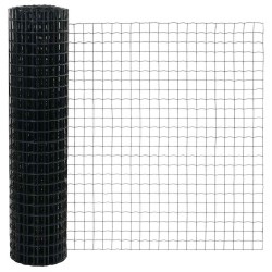 Clôture Euro avec 7 poteaux 1x10 m en acier galvanisé gris 
