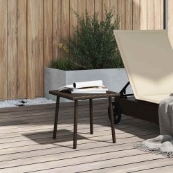 Table basse de jardin rectangulaire marron 40x40x37 cm rotin 