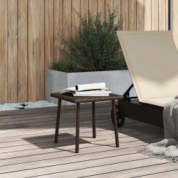 Table basse de jardin rectangulaire marron 40x40x37 cm rotin 