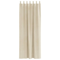 Rideaux occultants avec boucles de suspension 2 pièces en velours crème 