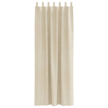 Rideaux occultants avec boucles de suspension 2 pièces en velours crème 