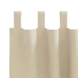 Rideaux occultants avec boucles de suspension 2 pièces en velours crème 