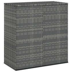 Boîte à coussins de jardin Résine tressée 100x49x103,5 cm Gris 