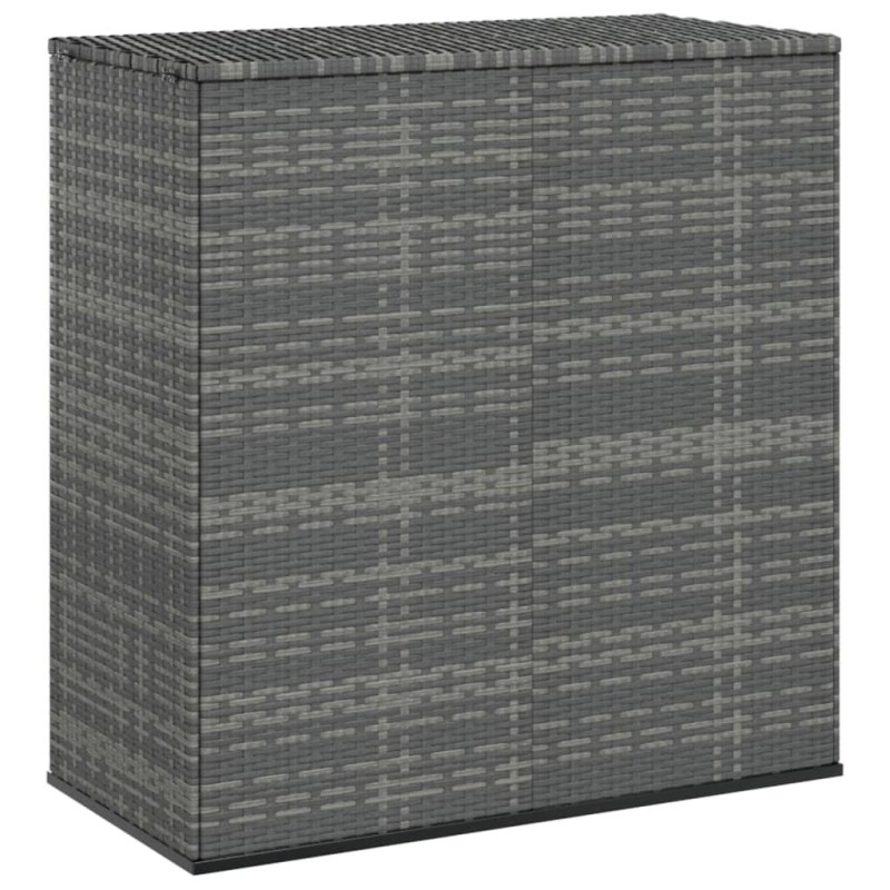 Boîte à coussins de jardin Résine tressée 100x49x103,5 cm Gris 