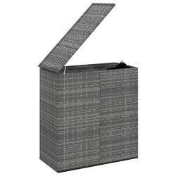 Boîte à coussins de jardin Résine tressée 100x49x103,5 cm Gris 