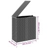 Boîte à coussins de jardin Résine tressée 100x49x103,5 cm Gris 