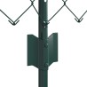 Clôture en fil de fer avec 10 poteaux U Vert 0.6x10 m Acier 