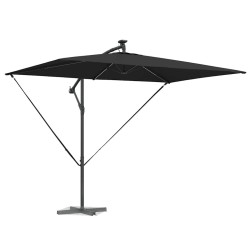 Parasol banane à mât déporté Noir 294 x 200 x 254 cm 