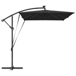 Parasol banane à mât déporté Noir 294 x 200 x 254 cm 