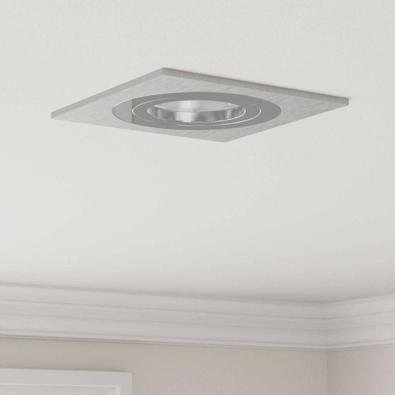Projecteurs Encastrés 6 pcs Carrés GU10 Argent 91x91 mm 