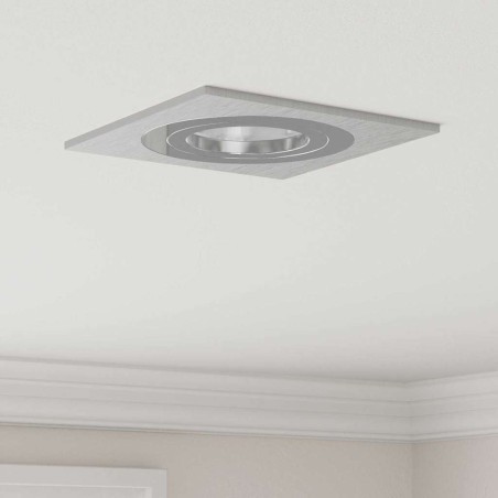 Projecteurs Encastrés 6 pcs Carrés GU10 Argent 91x91 mm 