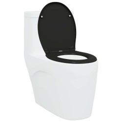 Toilette avec abattant à fermeture douce en Duroplast Noir de vidaXL 