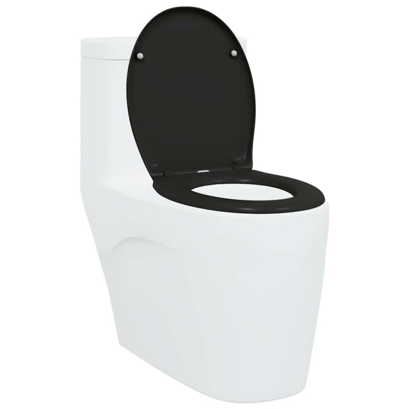 Toilette avec abattant à fermeture douce en Duroplast Noir de vidaXL 