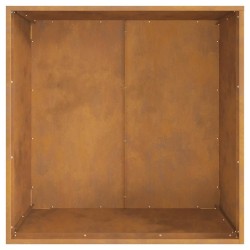 Foyer carré 80x80x43 cm en acier anti-météo 