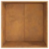 Foyer carré 80x80x43 cm en acier anti-météo 
