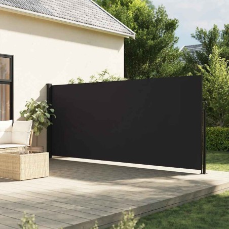 Auvent latéral rétractable noir 180x500 cm 