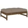 Repose-pied de jardin 120x80 cm marron miel bois de pin massif 
