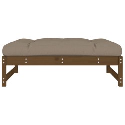 Repose-pied de jardin 120x80 cm marron miel bois de pin massif 