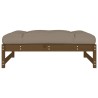 Repose-pied de jardin 120x80 cm marron miel bois de pin massif 