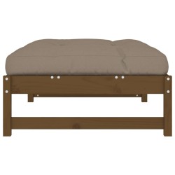 Repose-pied de jardin 120x80 cm marron miel bois de pin massif 
