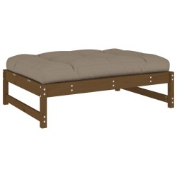 Repose-pied de jardin 120x80 cm marron miel bois de pin massif 