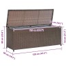 Boîte de rangement de jardin marron 120x50x60 cm résine tressée 