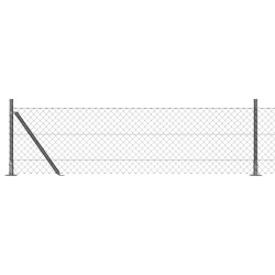 Jeu de Poteaux de Clôture Argent 25 x 0.4 mètres 