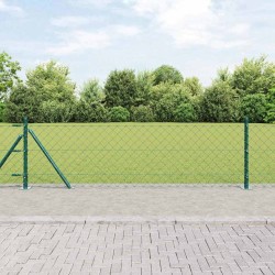 Jeu de Poteaux de Clôture Argent 25 x 0.4 m Acier galvanisé 