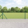 Jeu de Poteaux de Clôture Argent 25 x 0.4 m Acier galvanisé 