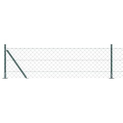 Jeu de Poteaux de Clôture Argent 25 x 0.4 m Acier galvanisé 