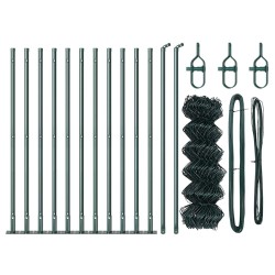 Jeu de Poteaux de Clôture Argent 25 x 0.4 m Acier galvanisé 