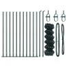 Jeu de Poteaux de Clôture Argent 25 x 0.4 m Acier galvanisé 