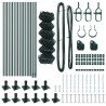 Jeu de Poteaux de Clôture Argent 25 x 0.4 m Acier galvanisé 