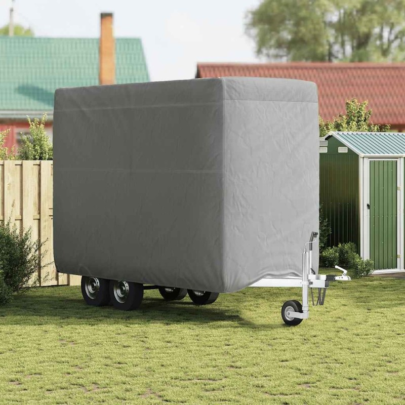 Housse de remorque chevaux gris 376x168x240 cm tissu non tissé 