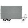 Housse de remorque chevaux gris 376x168x240 cm tissu non tissé 