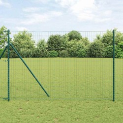 Clôture Euro avec 7 poteaux 1,6 x 10 m en acier galvanisé vert 