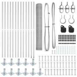 Ensemble de Clôture 2 Panneaux Acier galvanisé Maille de 25 x 1 m 